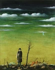PATRICK PERSINI (b. 1950) FINE SIGNED FRENCH SURREALIST OIL - SPACEMEN MOON