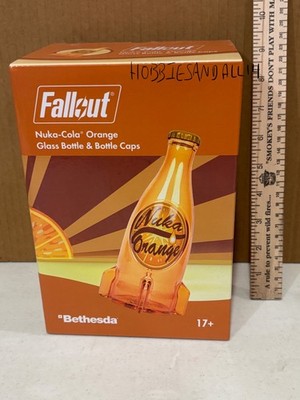 Fallout 3 4 76 !! Authentic Nuka Cola Orange Collectibles Glass Bottle & Caps !!