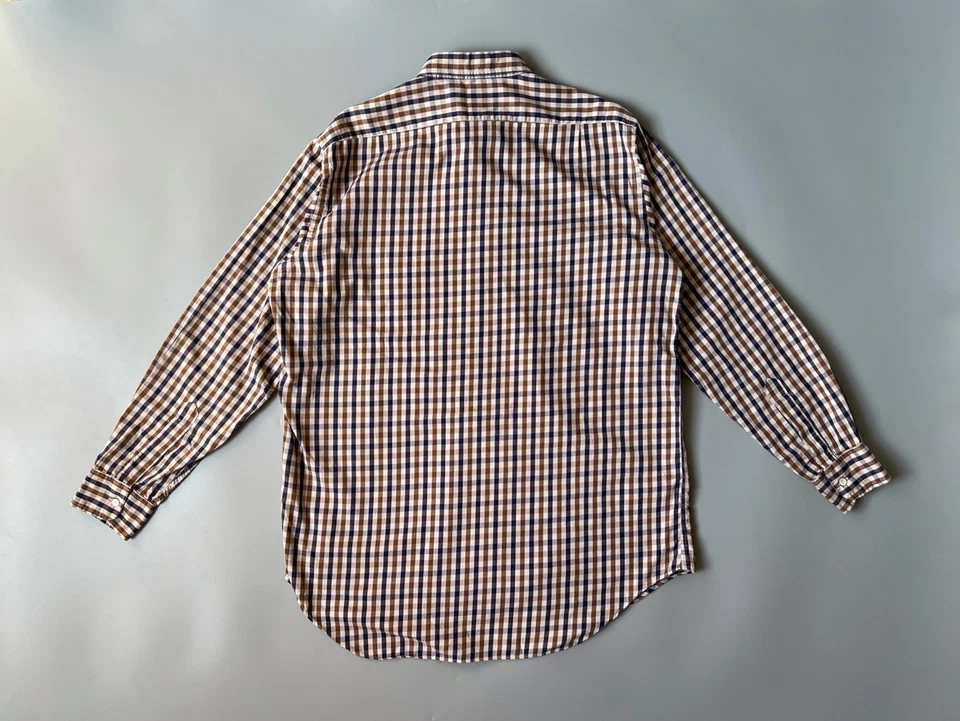 Camisa a Cuadros AQUASCUTUM Vintage Para Hombre Algodón Marrón Talla XL Foto 4 de 4