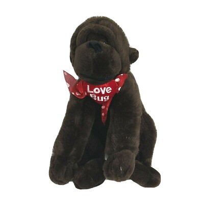 Dan Dee Monkey Chimp Gorilla Plush Brown Love Bug Heart Valentines 10 inch