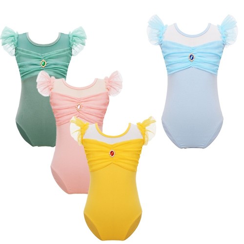 Niños Niñas Body Color Sólido Baile Leotardo Acanalado Ropa de Baile Fiesta Unitard - Imagen 4 de 36