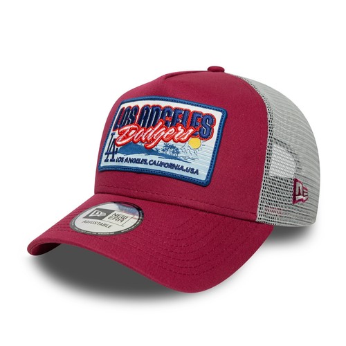 NEW ERA LA DODGERS TRUCKER CAP. PATCH DARK RED ADJUSTABLE SNAPBACK MESH HAT S25 - 第 5/9 張圖片