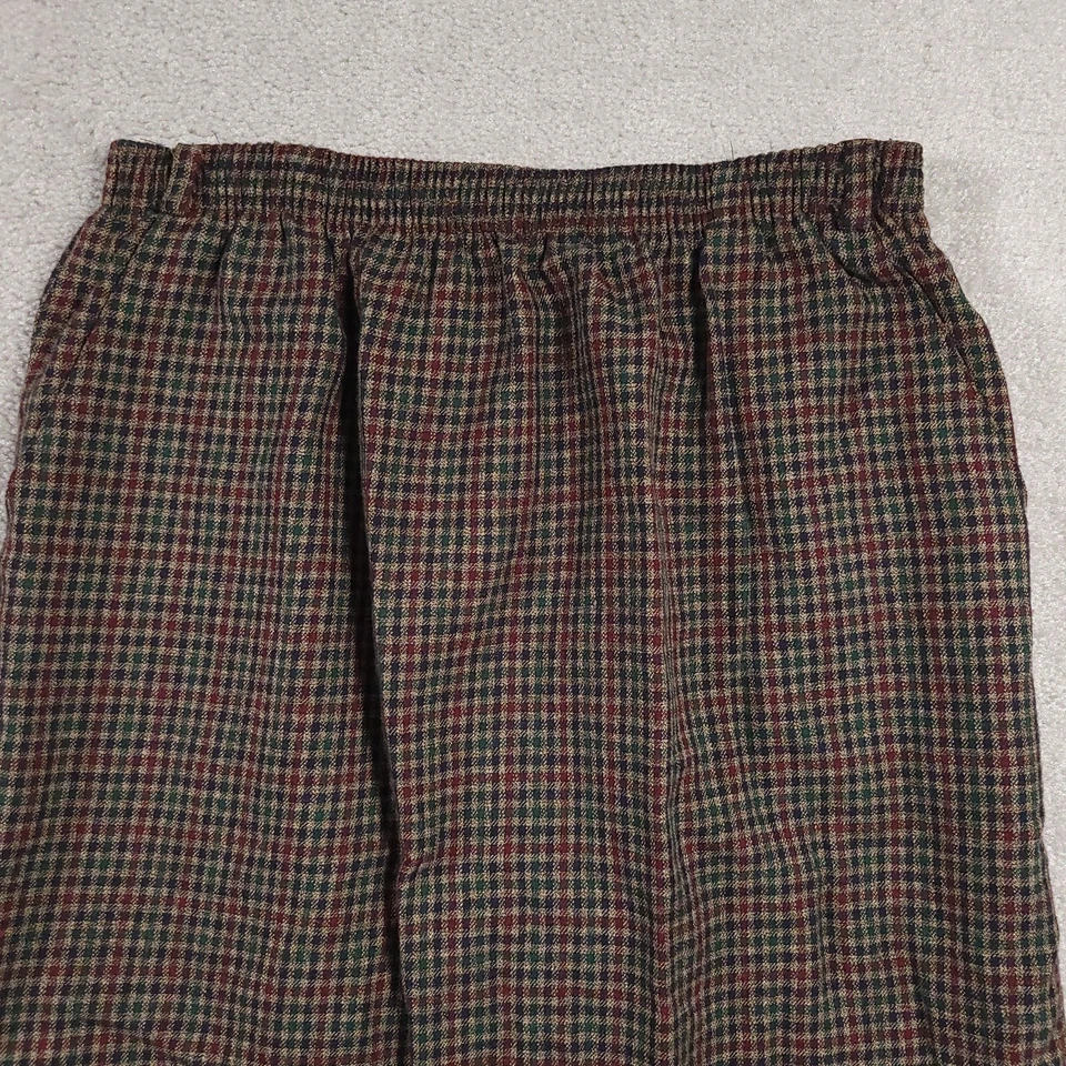 Falda De Colección Briggs New York Para Mujer 16 Multicolor Tejido Cuadros Midi Cintura Elástica EE. UU. Foto 3 de 4