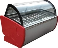 Kolice Air convection design 18 pans Gelato Display Freezer, anti-fog glass