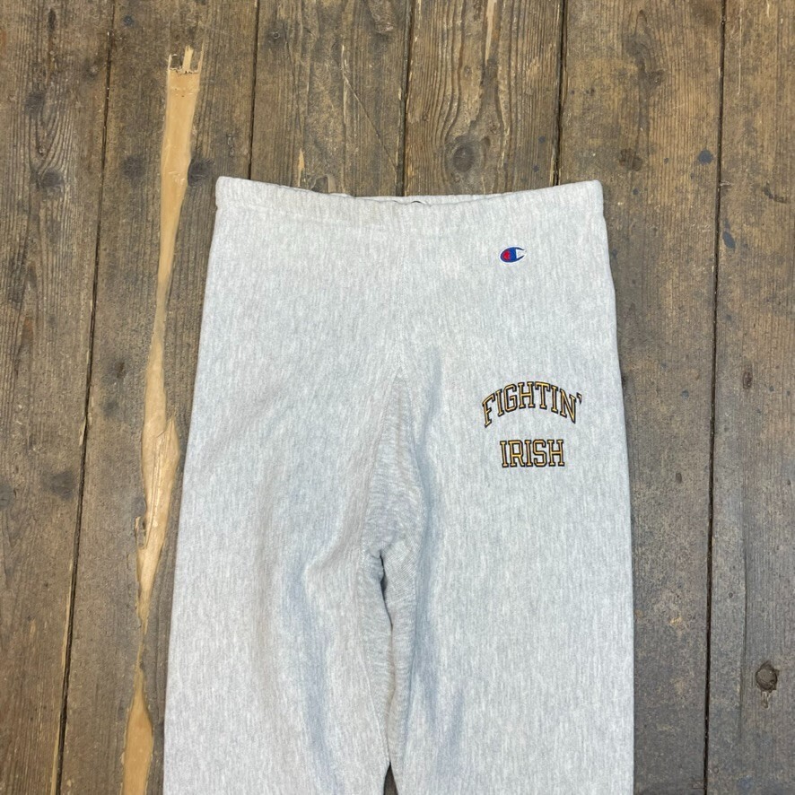 Champion Joggers Womens Reverse Weave 80s Warm Up Notre Dame Pants, Grey, Small image 3