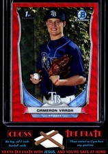 2014 Bowman Draft Chrome Red Wave Refractor Cameron Varga Rays 25/25 #CDP57