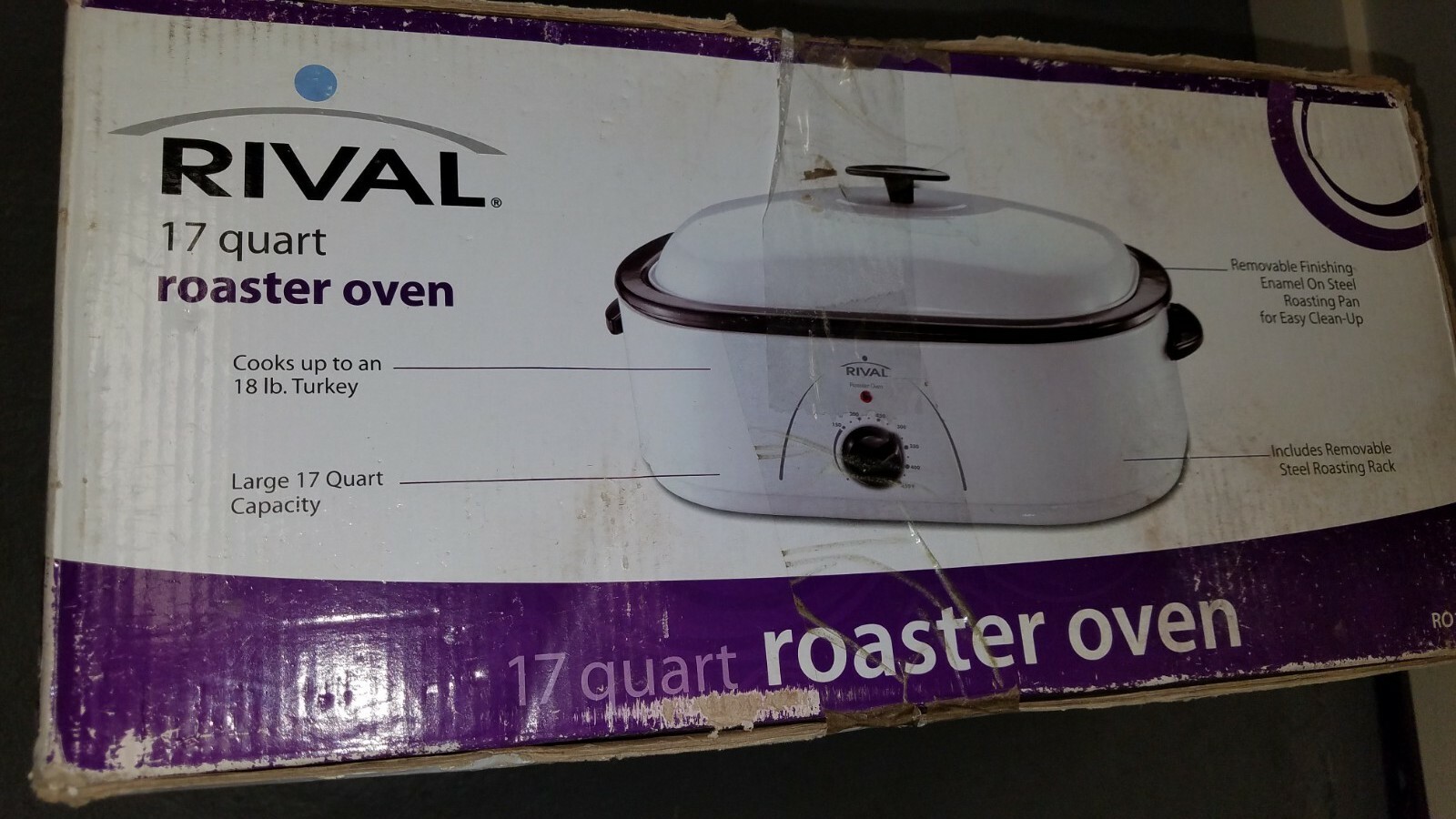 Rival Roaster Oven 17 Qt White Roast Bake Slow Cook Serve Cooker Lid For Sale Online Ebay