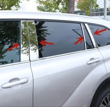 Stainless Steel Chrome Window Pillar Panel Trim Covers Fits 20-25 Highlander