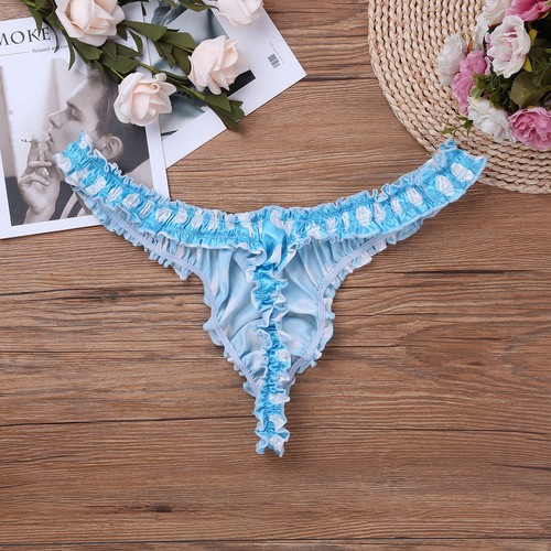 Mens Lace Underwear Thongs Briefs Shorts Sissy Panties Gay Underwear Lingerie - Picture 9 of 27
