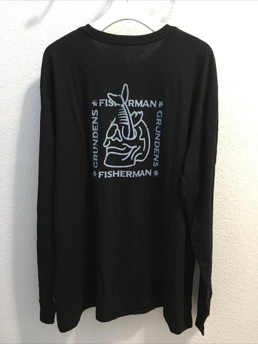 Grundens Long Sleeves Graphic Printed Fisherman T Shirt Black Size XXL - 第 1/4 張圖片