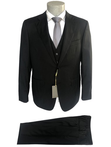 Abito sartoriale uomo CANALI 3 pezzi, nero millerighe DROP 6 in Lana  Vergine. | eBay
