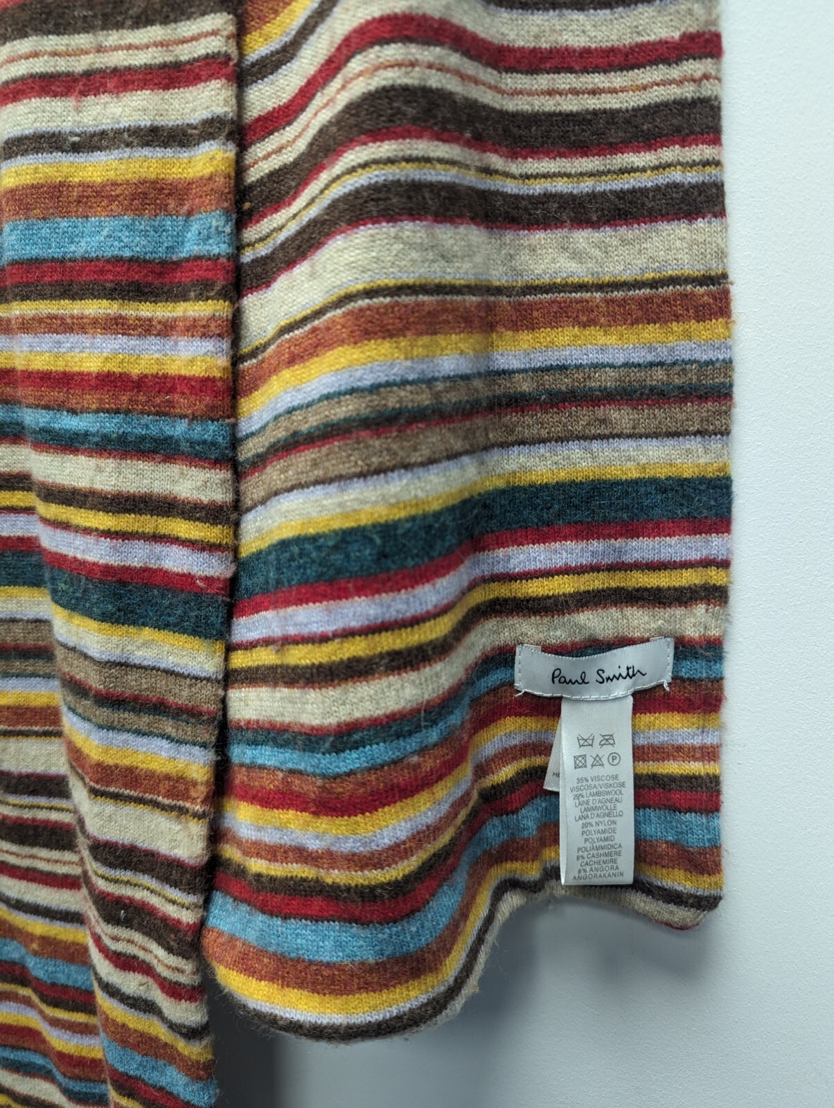 Paul smith Scarf Classic Striped Scarf Lambs Wool Cashmere Blend