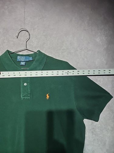 Ralph Lauren Polo Shirt Mens Large Green Orange Pony Logo Short Sleeve Cotton - Picture 3 of 7