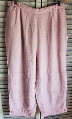 Summer FLAX Linen 2005 Wide Leg Kickers MAUVE L New