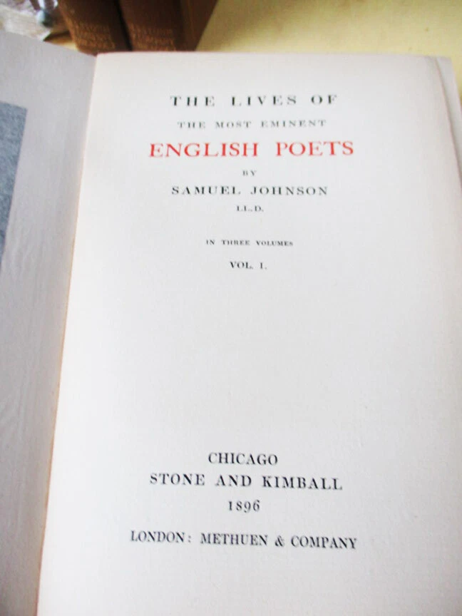 3Vols,THE LIVES Of The MOST EMINENT ENGLISH POETS,1896,Samuel Johnson L.L.D. - Image 2 of 4