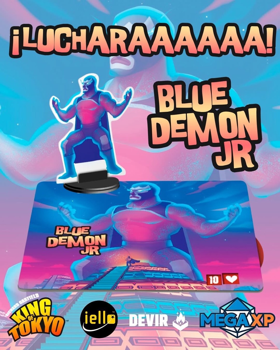 King of tokyo promo SIGNED -Blue Demon jr - Mexican | eBay