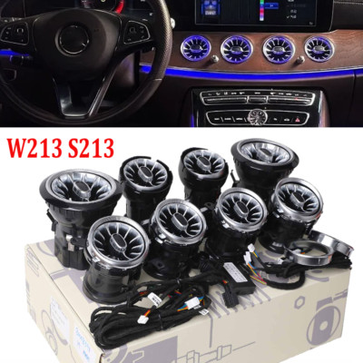 6 Stück Turbo Air Vent 64 Farbe Front LED Turbine Air Vent Umgebungslicht Kit Ersatz Für E-Klasse W213 C238 20172021