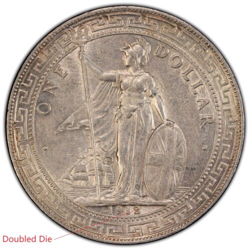 1912 Great Britain Trade Dollar T$1 PCGS AU DDO 1912年香港壹圆站洋五彩银币 - Picture 1 of 5