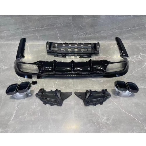 Gloss Black Rear Bumper Diffuser Lip W/Exhaust Tip For Benz W223 S500 2022-2024 - Picture 7 of 10