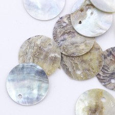 50 PCS 18mm Mussel Shell Round Coin Loose Beads Drop Charm Disc Slightly Curved