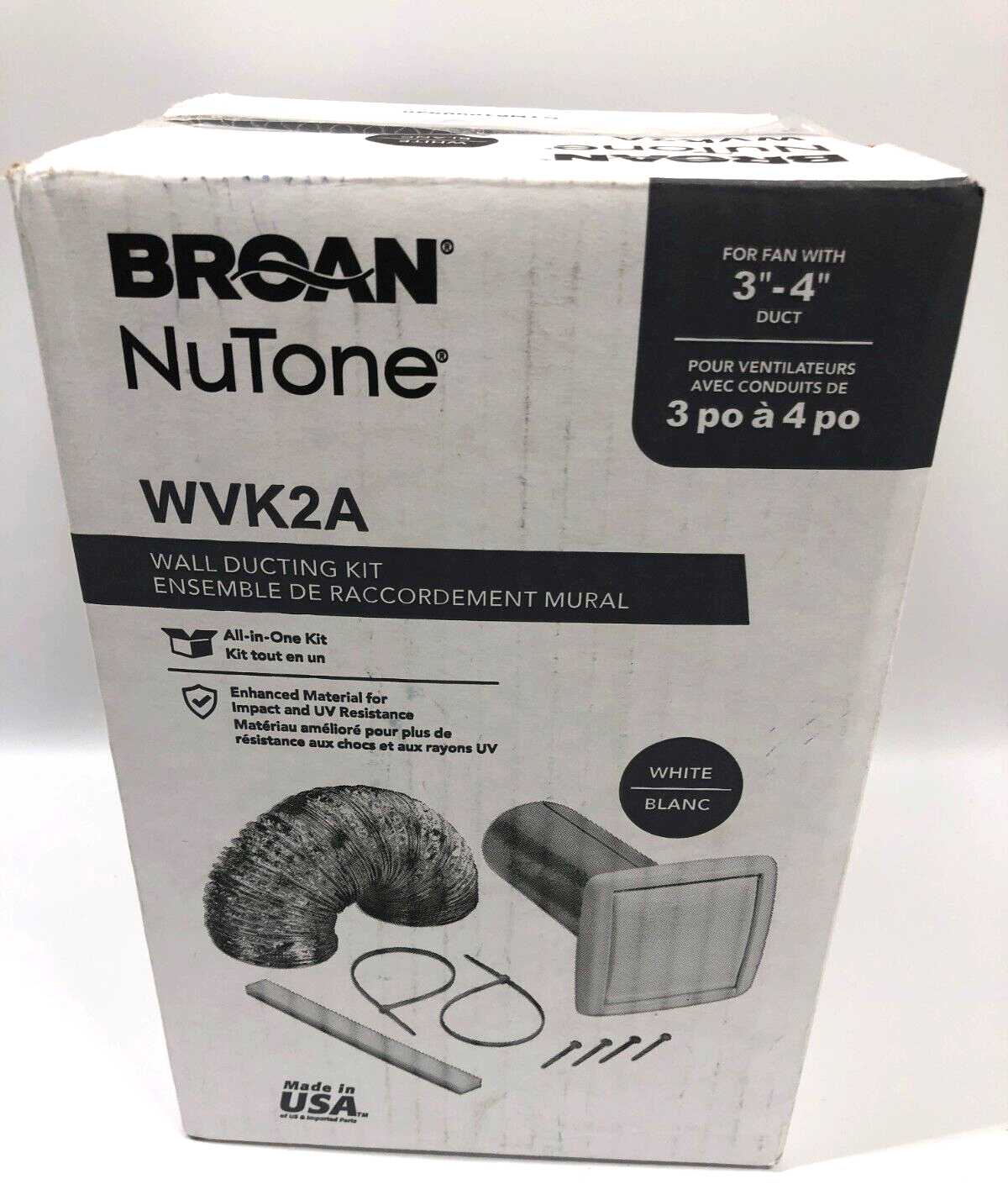Broan NuTone Wall Vent Ducting Kit For Bath or Kitchen Exhaust Fan WVK2A  White | eBay