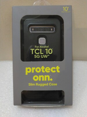 Protect ONN Slim Rugged Phone Case For Alcatel TCL 10 5G UW - Black NEW