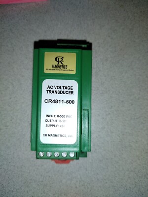 AC Voltage Transducer, CR4811-500, Input: 0-500VAC, Output: 0-10 VDC