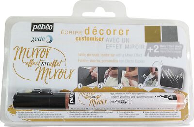 Pebeo Gedeo 766595 Mirror Effect Kit, 1 Glue Marker with 2 Foil Sheets