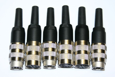 6 x Klein Tuchel Stecker für Nagra Stellafox Uher Neumann Bandmaschinen vintage