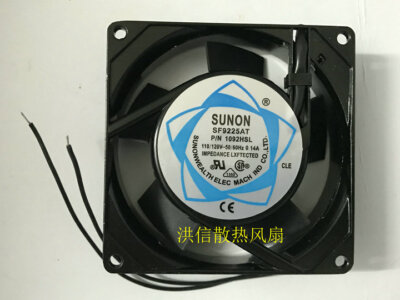 SUNON Fan SF9225AT P/N 1092HSL AC 110-120V 9225 9CM 2 WIRE cooling fan