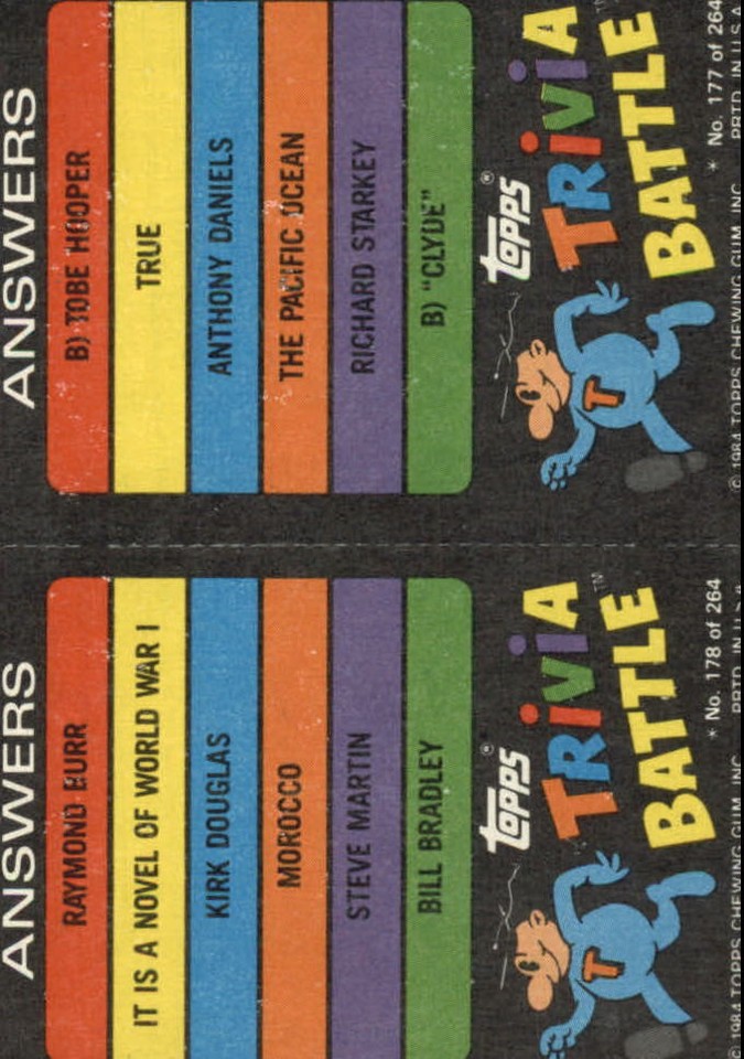 1984 Trivia Battle NonSport Card 177 Raymond Burr eBay