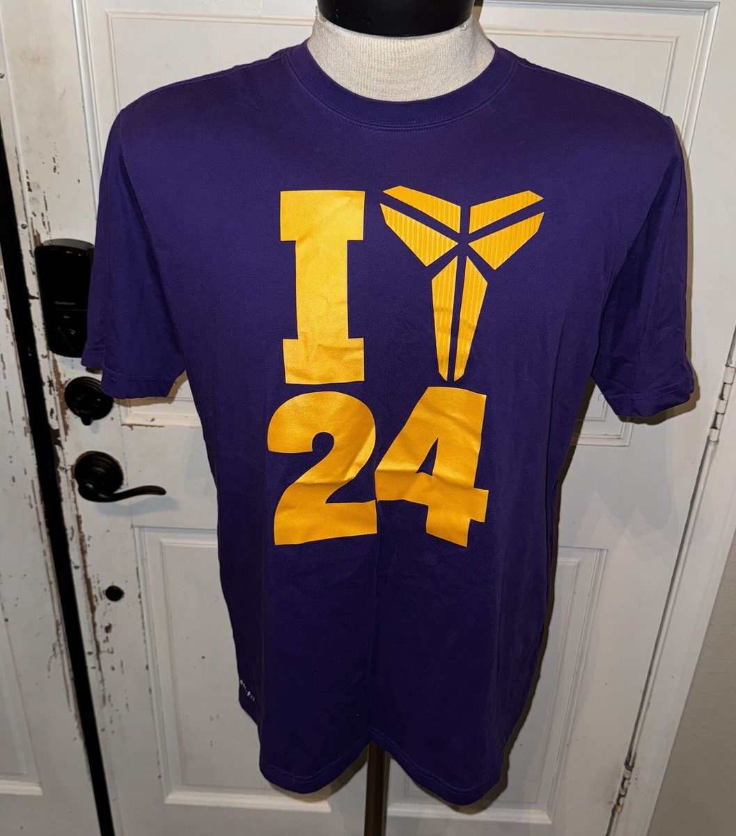 RARE NIKE DRI FIT KOBE BRYANT I ♡ 24 SHIRT MEN'S SZ XL LAKERS