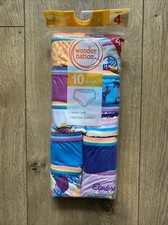 Wonder Nation Girls Briefs, 10-Pack, Assorted, Size 4