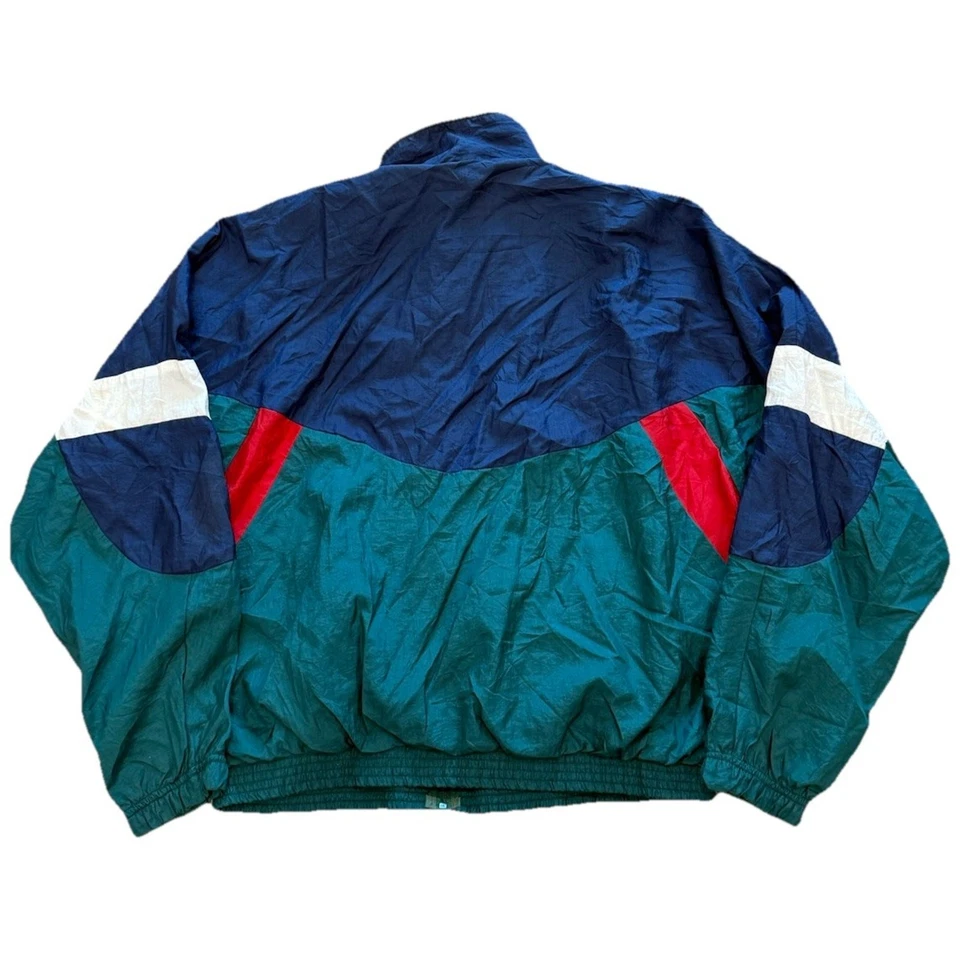 Jaqueta corta-vento vintage Todd1 masculina tamanho XL 80s nylon casaco multicolorido - Imagem 4 de 4