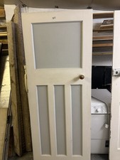 Original 1930’s Wood 4 Panel Traditional Interior Door Reversible, No Glass