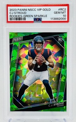2023 CJ Stroud Panini NSCC VIP Gold Pack-Rookies Green Sparkle/99 RC/SP-PSA10💎