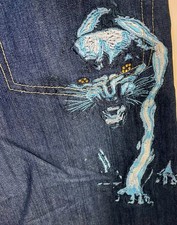 Vintage Paco Jeans Mens 32 Baggy Denim Jorts Streetwear Y2K Shorts Embroidered