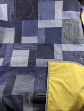 Denim Patchwork Rag Quilt upcycled jeans Denim Picnic or Blanket or Quilt