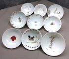 WW2 II Japanese Army Military Pottery Sakazuki Commem. Sake Cup 9Set Chip #1168