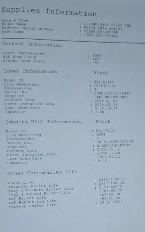 SAMSUNG Xpress M2875FD SW Druck Scan Kopie Fax Duplex ADF USB LAN Airprint Win11 - Bild 3 von 4