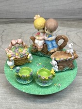 Precious Moments Mini Tea Set Kids On Stump 312711 In Original Box