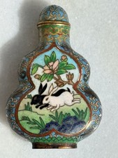 Fine~Vintage~Cloisonné Enamel~Snuff Bottle~Rabbit~Hare