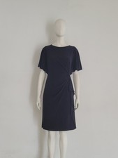 Roksanda Ilincic Black Dress UK 10 12 EU 38 40 Midi Jersey Drape Ruched Grecian