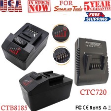 Battery For Snap on 18V 4Ah CTB8185 CTB8187 CTB785 CT7850 CT8850 CTC720 Charger