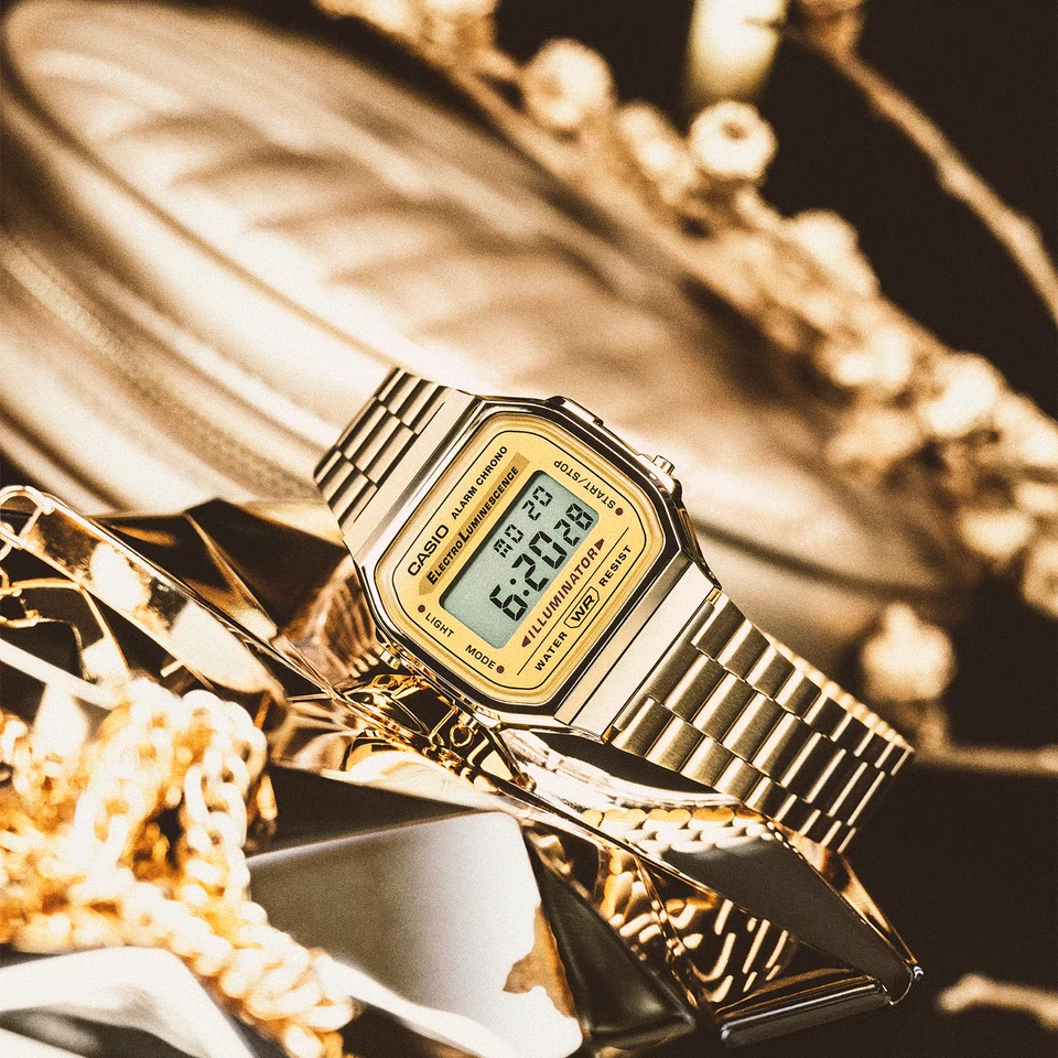 Casio Vintage A168WG-9WDF Illuminator Unisex Gold Digital Alarm Watch A168WG9W - image 3 of 4