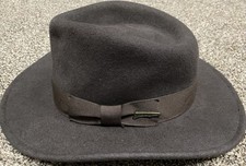 Vintage Indiana Jones 100 Wool Brown Hat Size L Official Indian Jones Film 80  s