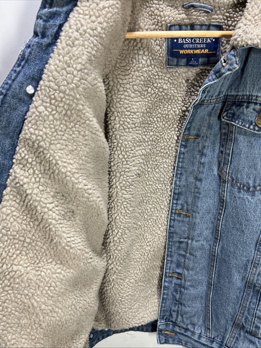 Bass Creek Outfitters Workwear Men's Large Denim Sherpa Lined Jean