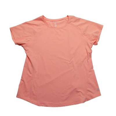 Layer 8 Shirt Womens Large Pink Qwick-Dry Raglan Short Sleeve Athletic Workout