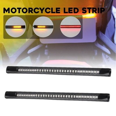 2 48LED Flexible Motorcycle LED Strip Brake Stop Turn Signals Running Tail Light