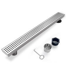 Offset Linear Shower Drain, Shower Drain 60 inch with Removable Grate Cover, Pro